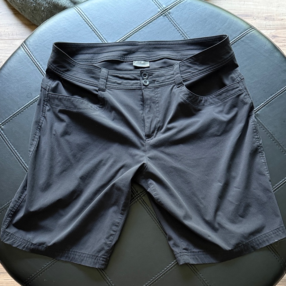 Eddie Bauer Black Flat-Front Performance Shorts